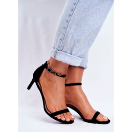 SEA Sandale clasice pentru femei, cu toc înalt, negru, Mintore 1