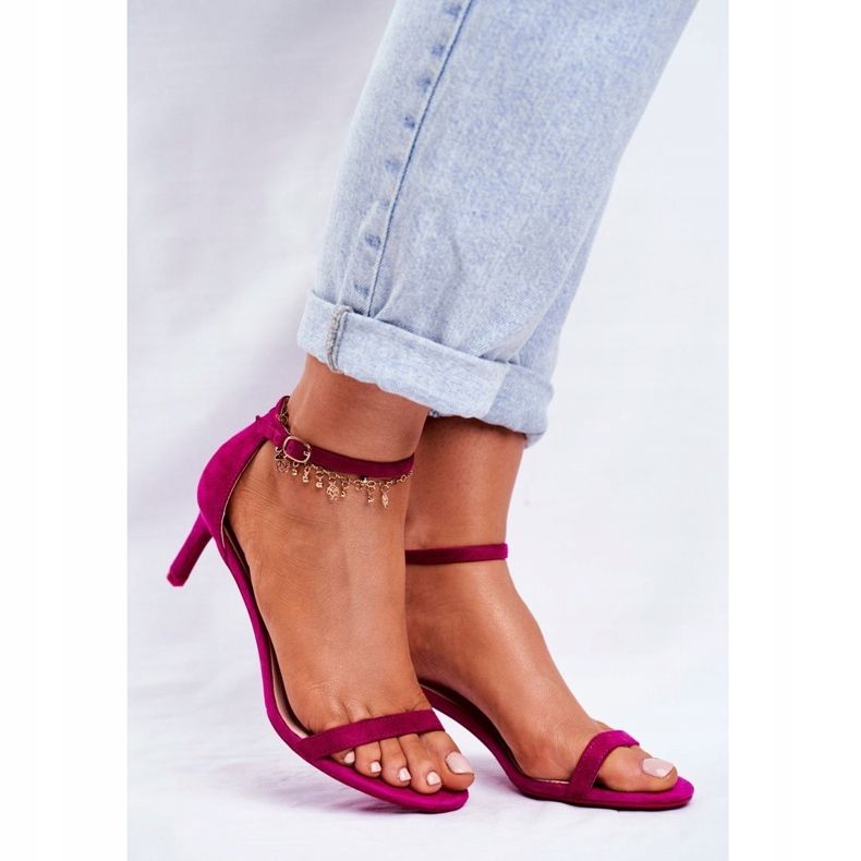 PS1 Sandale pentru femei pe toc clasic Fuchsia Mintore roz 1