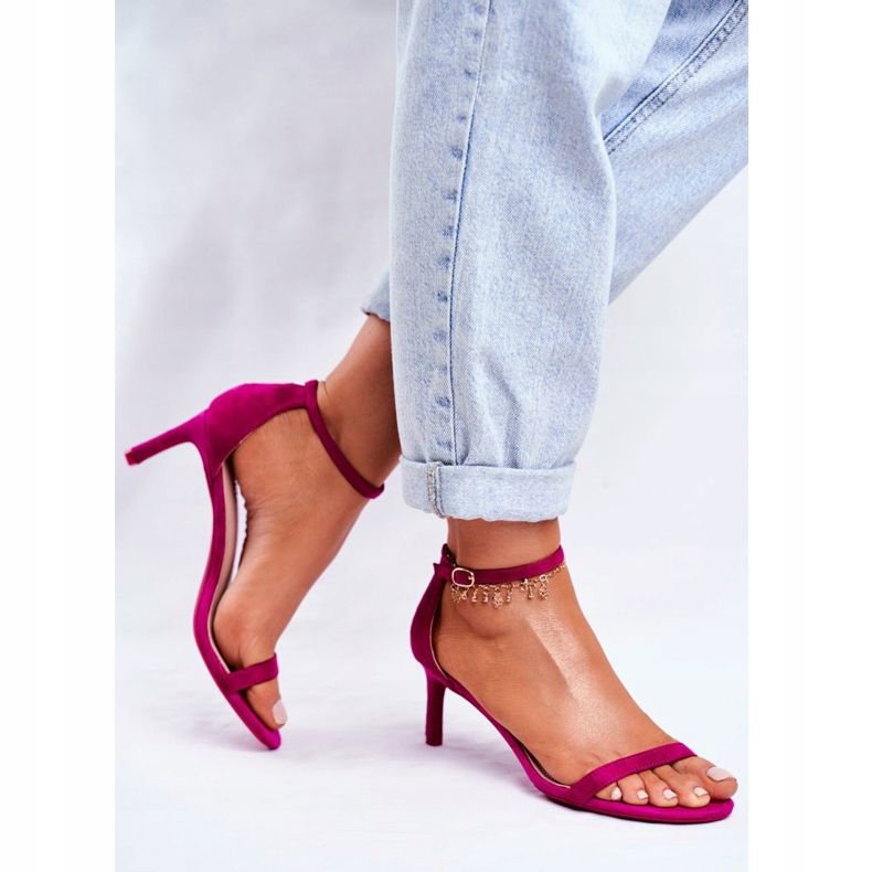 PS1 Sandale pentru femei pe toc clasic Fuchsia Mintore roz 2