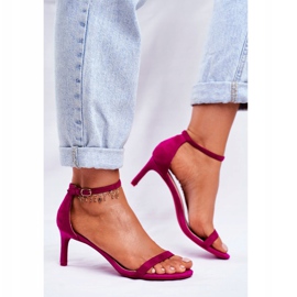 PS1 Sandale pentru femei pe toc clasic Fuchsia Mintore roz 3