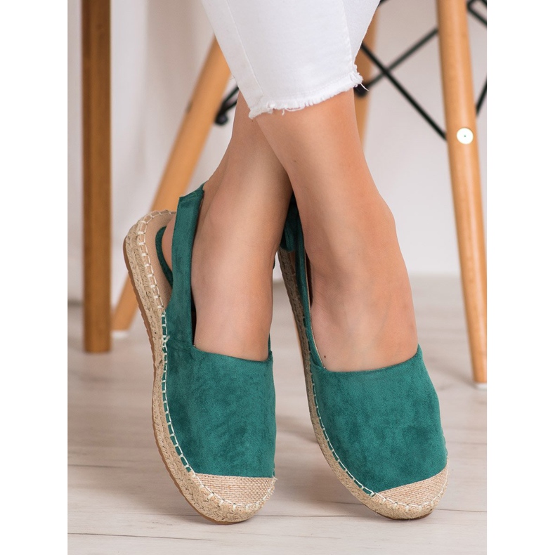 Nio Nio Espadrile cu toc descoperit verde 2