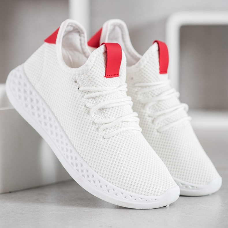 SHELOVET Încălțăminte ajurată confortabilă alb roșu 2