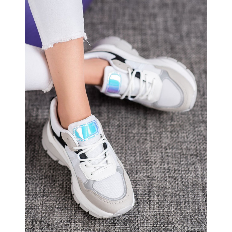 Weide Adidași sportivi alb negru gri 1