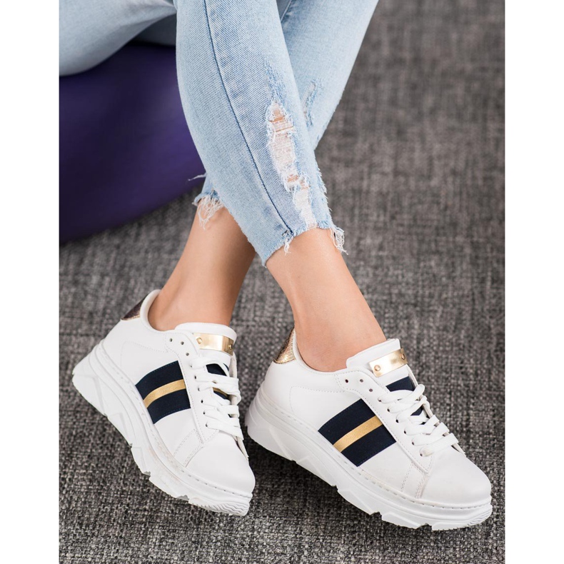 Weide Adidași pe platformă alb negru galben 1