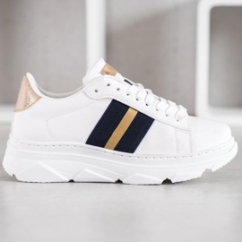 Weide Adidași pe platformă alb negru galben 4