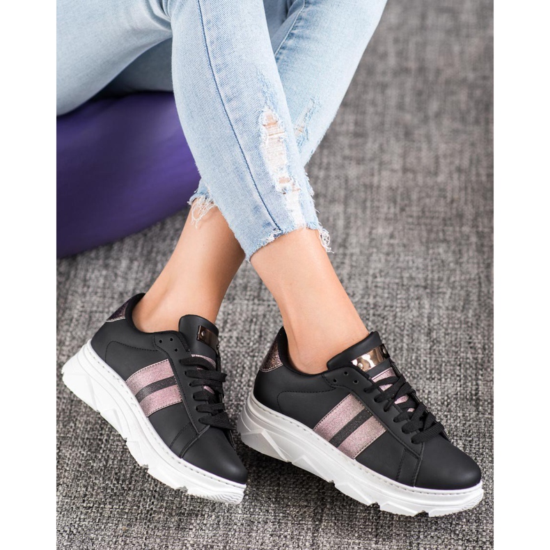 Weide Adidași pe platformă negru multicolor 2