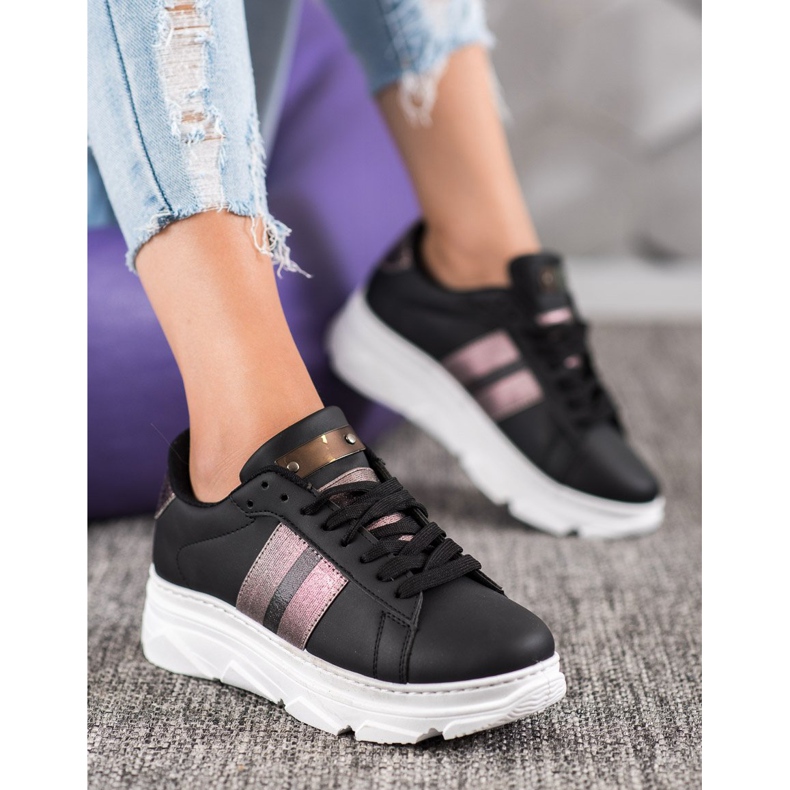 Weide Adidași pe platformă negru multicolor 1