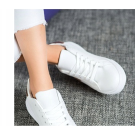 SHELOVET Pantofi la modă din piele ecologică alb galben 1