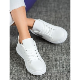 SHELOVET Pantofi la modă din piele ecologică alb gri 1