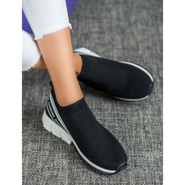 SHELOVET Pantofi sport textile alb negru 1