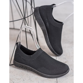 SHELOVET Slipons ajurati confortabili negru 1
