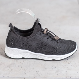 SUPER COOL Adidași negri cu cristale negru 2