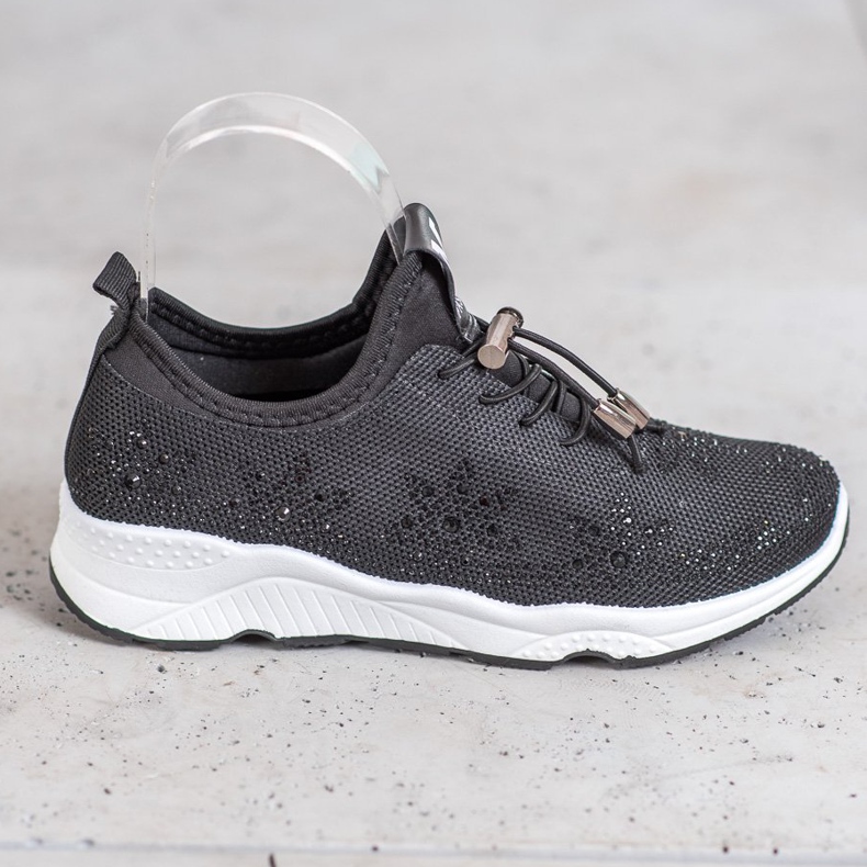 SUPER COOL Adidași negri cu cristale negru 2