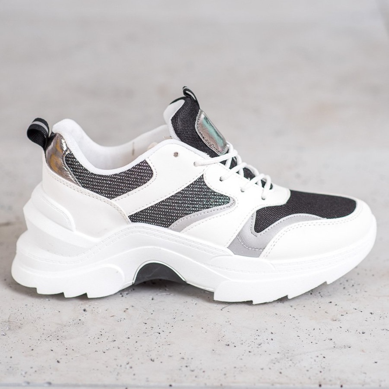 SHELOVET Adidași eleganți alb negru 1