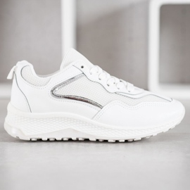 SHELOVET Adidași clasici albi gri 2