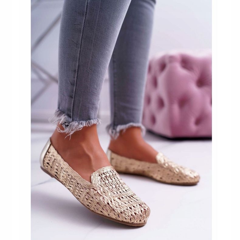 Balerini de damă Lu Boo împletit Golden 4Ever de aur 1