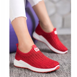 SHELOVET Pantofi roșii cu cristale roșu 1