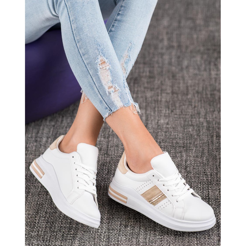 SHELOVET Adidași din piele ecologică alb 1