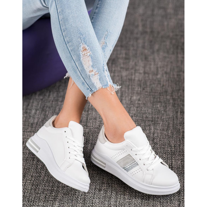 SHELOVET Adidași din piele ecologică alb 2