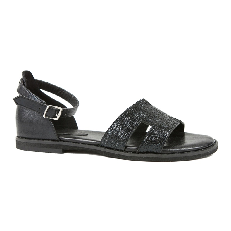 M.Daszyński Sandale negre cu toc Daszyński MR1848-17 negru 5