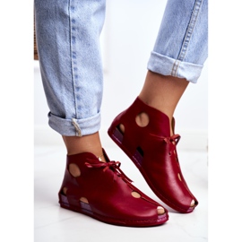 Brogues pentru femei Maciejka Red 03426-08 roșu 1