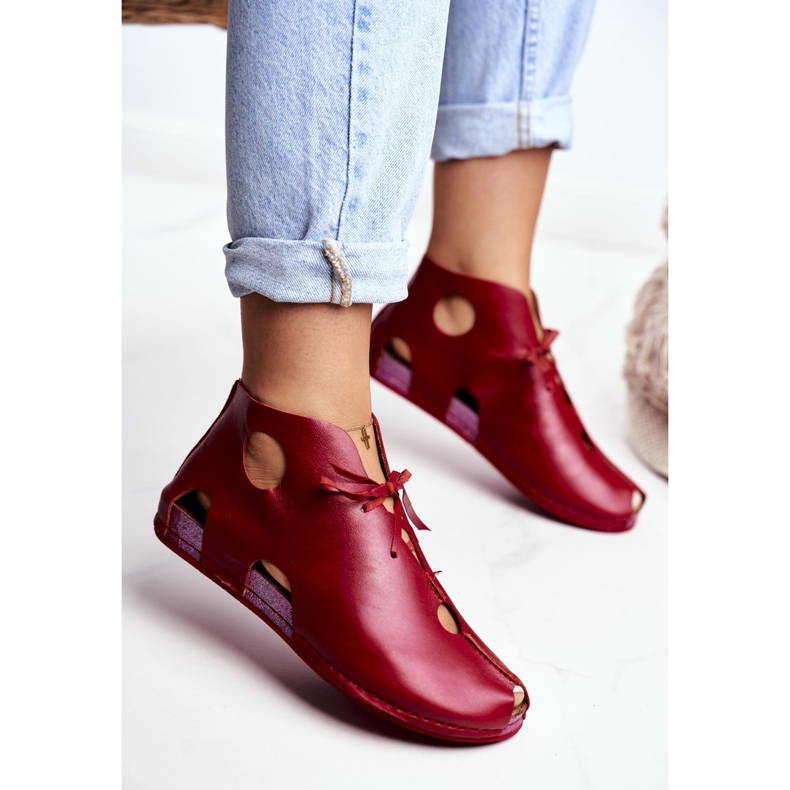 Brogues pentru femei Maciejka Red 03426-08 roșu 2