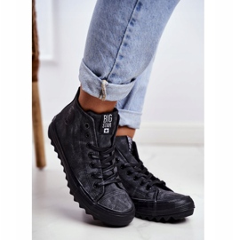 Adidași pentru femei Big Star High Warmed Black GG274069 negru 1