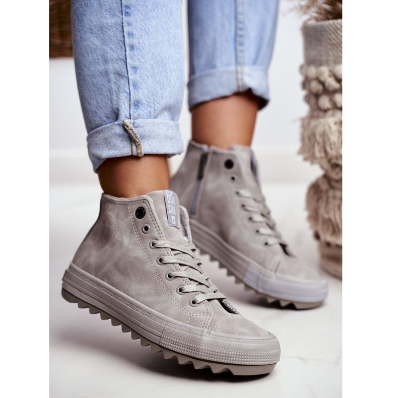 Adidași pentru femei Big Star High Warm Grey GG274070 gri 2