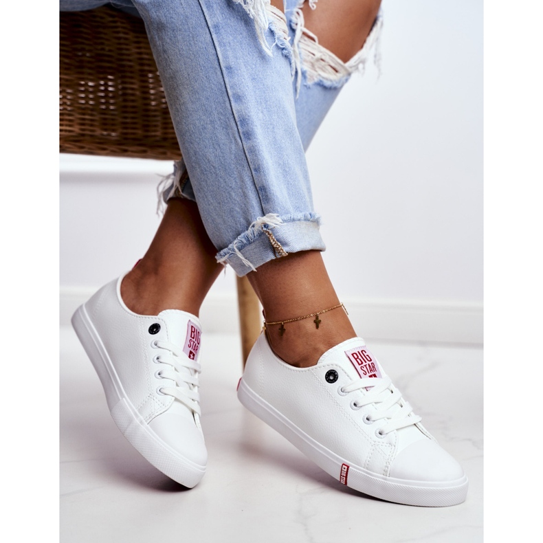Adidași pentru femei Big Star White GG274005 alb 2