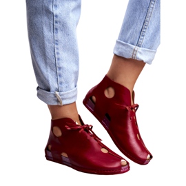 Brogues pentru femei Maciejka Red 03426-08 roșu 6