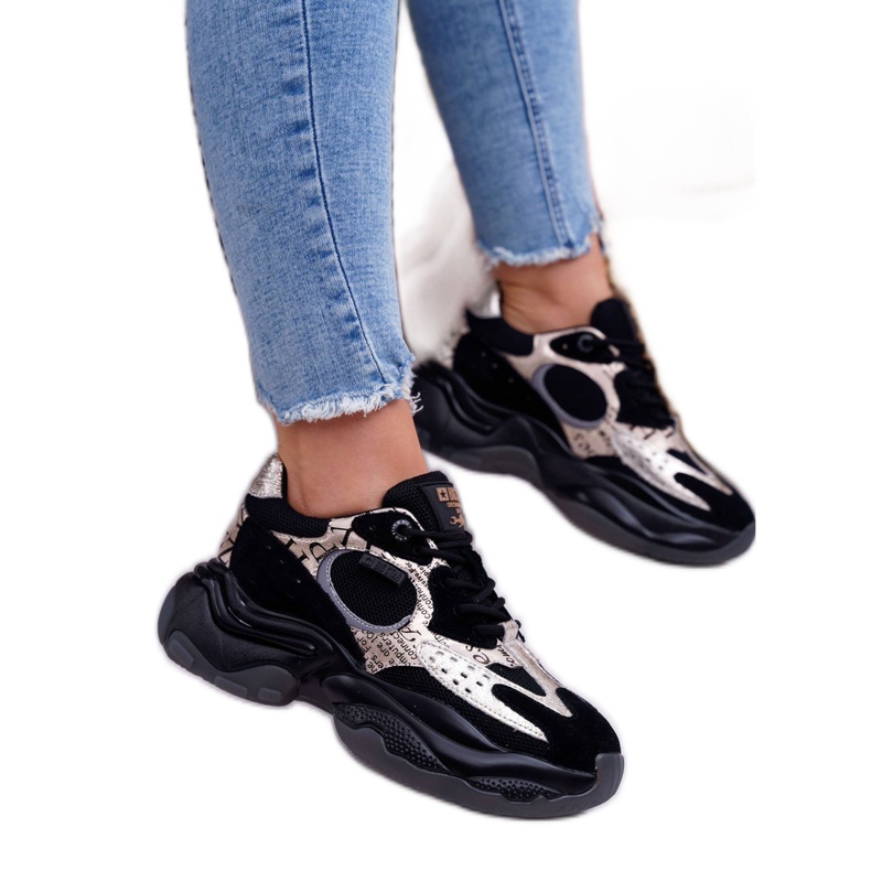 Pantofi sport pentru femei Big Star de Daniel Lopez negru și auriu FF274A524 galben 1