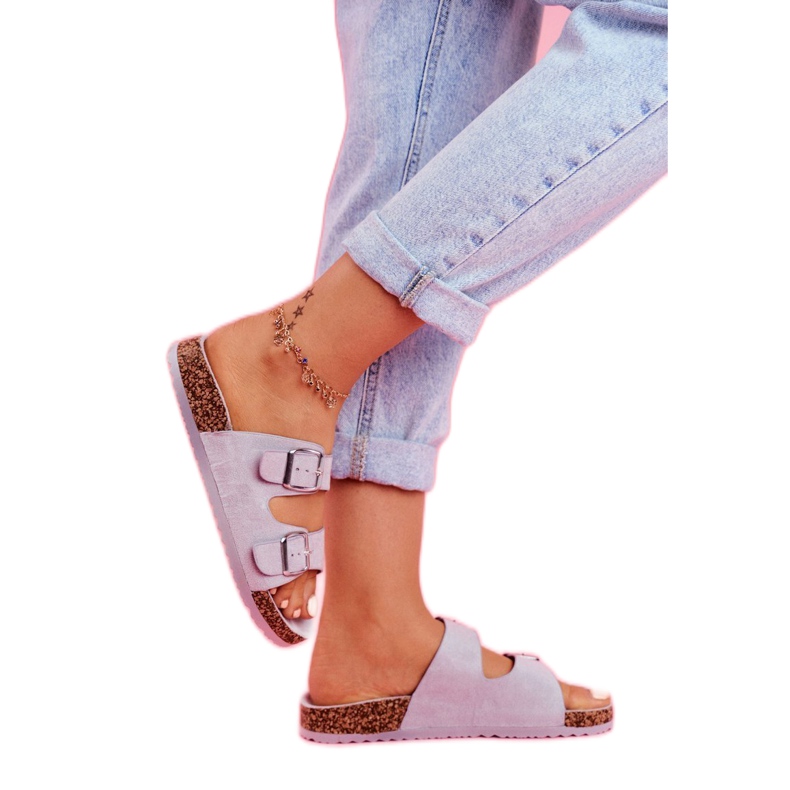 EVE Papuci De Damă Pe Plută Cu Catarame Gri Si Senor 3