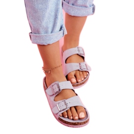 EVE Papuci De Damă Pe Plută Cu Catarame Gri Si Senor 2