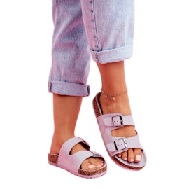 EVE Papuci De Damă Pe Plută Cu Catarame Gri Si Senor 1