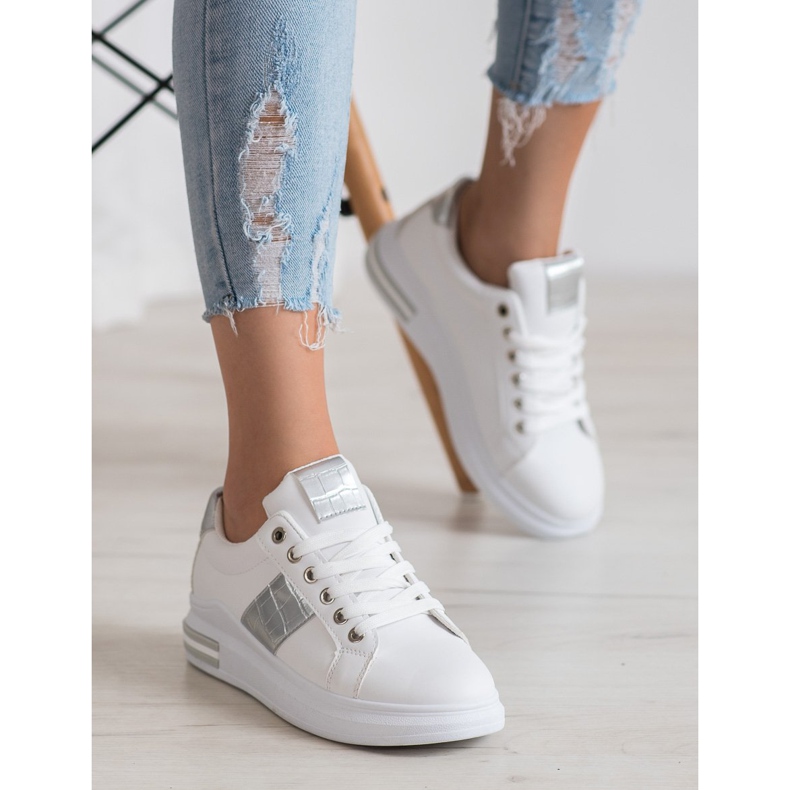 RTX WALK Adidași cu inserții argintii alb gri 1