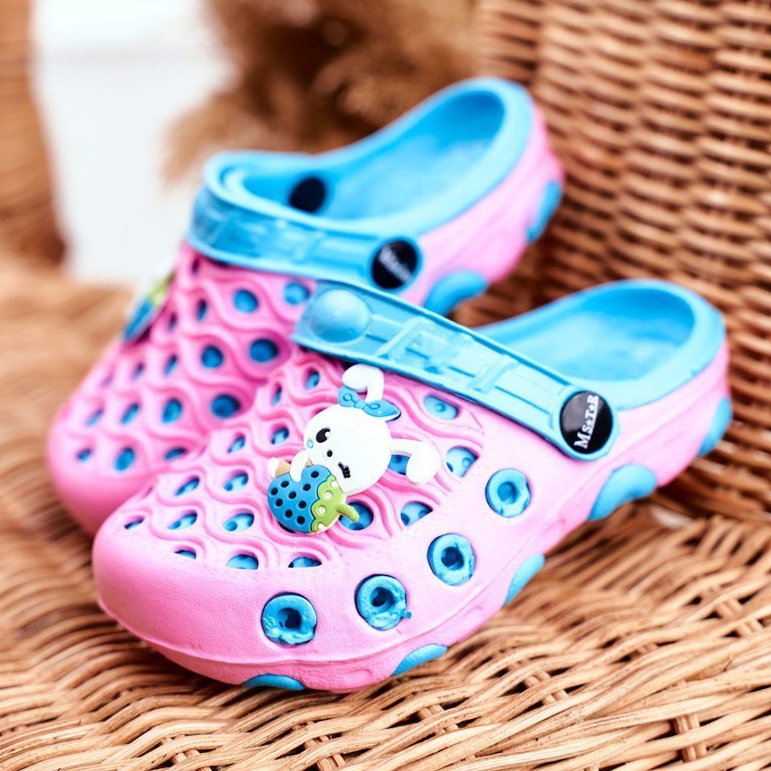 Papuci pentru copii Foam Crocs Pink Rabbit Zoë roz 1