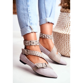 Lu Boo Ballerina In Spitz Striped Rivets Grey Esteria gri 1