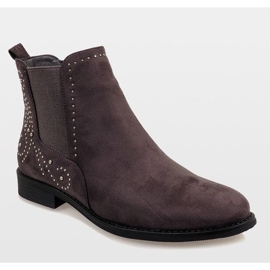 Cizme din piele de căprioară izolate gri 6333-2 1 Cizme din piele de căprioară izolate gri 6333-2 1