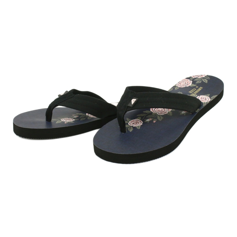 American Club Flip-flops de spumă pentru femei americane JP04 negru roz 1