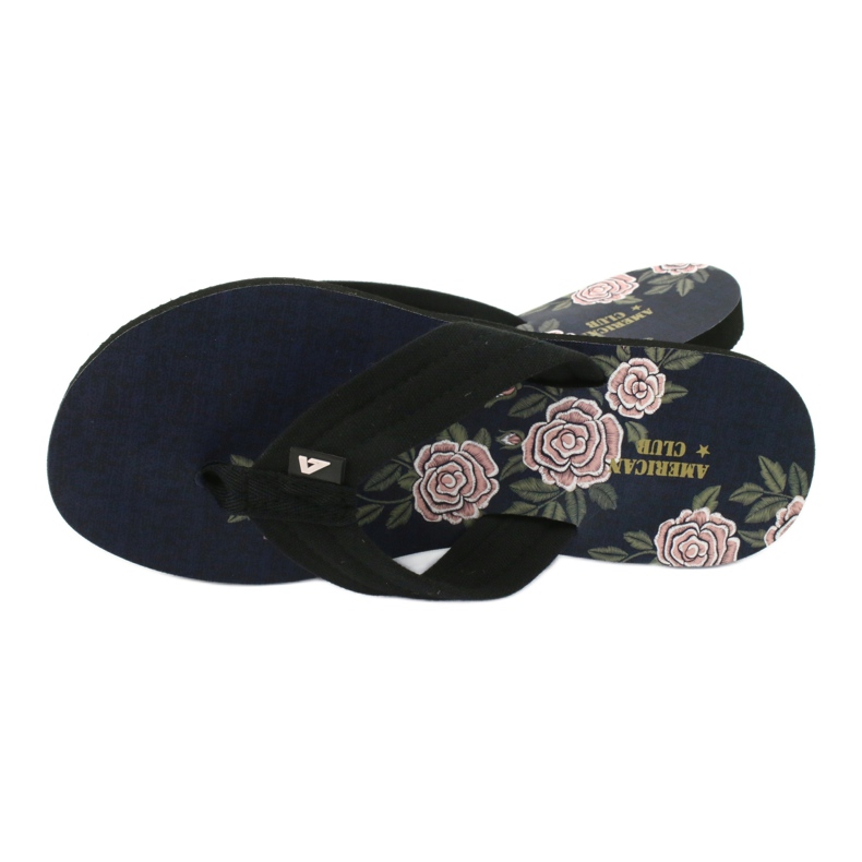 American Club Flip-flops de spumă pentru femei americane JP04 negru roz 2