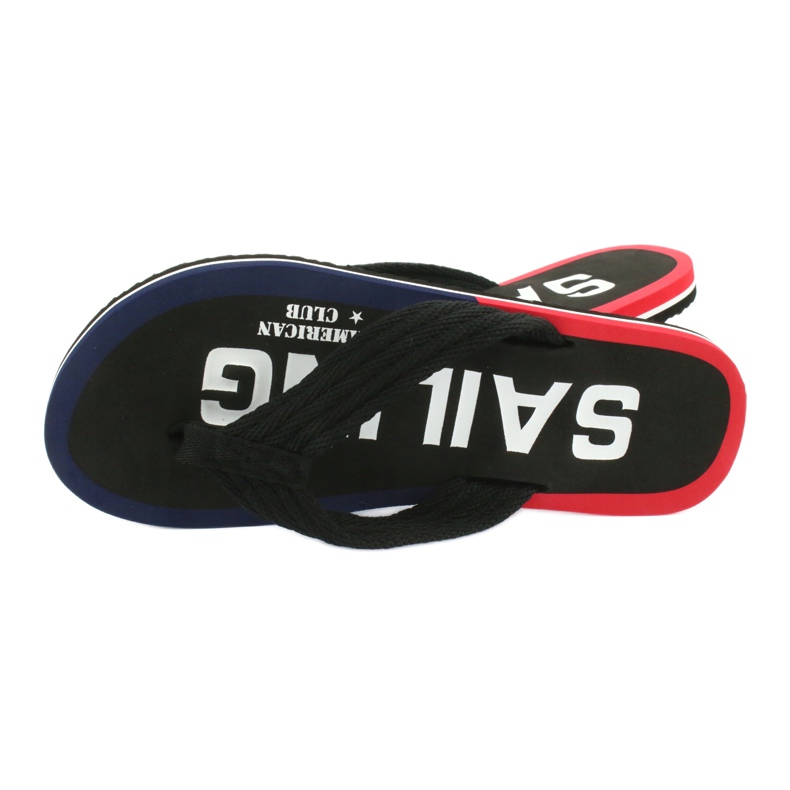 American Club Flip-flops american JP02 pentru bărbați alb negru roșu albastru marin 2