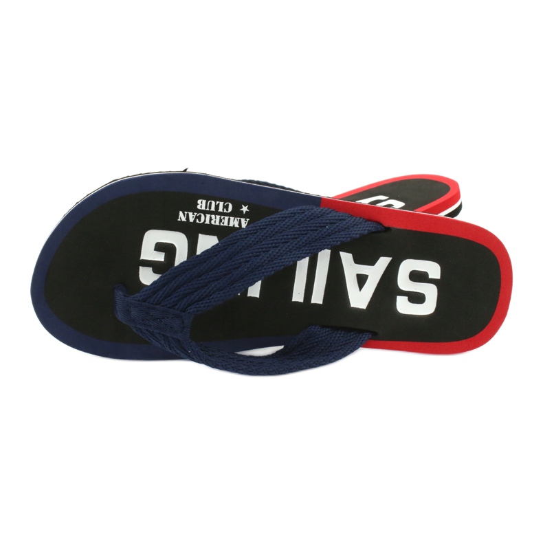 American Club Flip-flops american JP02 pentru bărbați alb negru roșu albastru marin 2