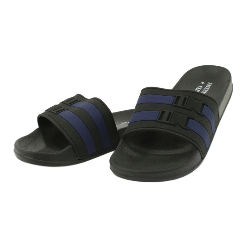 American Club Flip -flops din spumă pe plaja neagră neagră/bleumarin NH16 negru 1