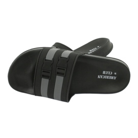 American Club Papuci pentru bărbați cu două dungi pentru bărbați americani NH15 negru gri 3 American Club Papuci pentru bărbați cu două dungi pentru bărbați americani NH15 negru gri 3