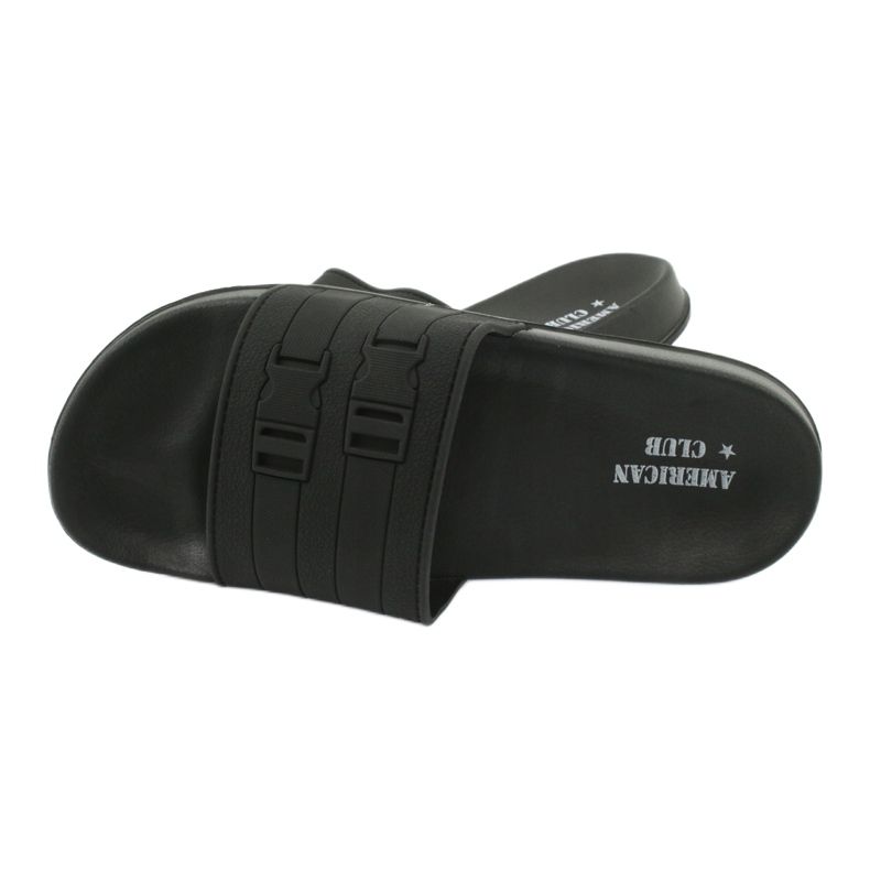 American Club Papuci pentru bărbați cu două dungi pentru bărbați americani NH15 negru 3