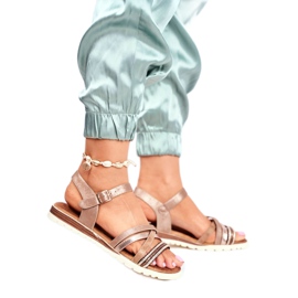 EVE Sandale pentru femei Replay maro plat galben 1