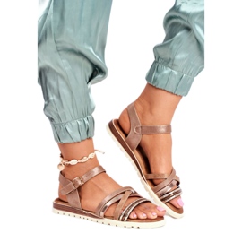 EVE Sandale pentru femei Replay maro plat galben 3