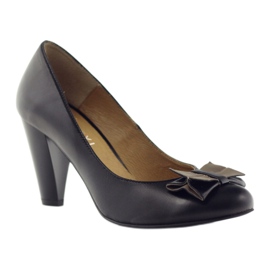 Kotyl Pompe clasice din piele cu un arc 1307 Catil negru 1