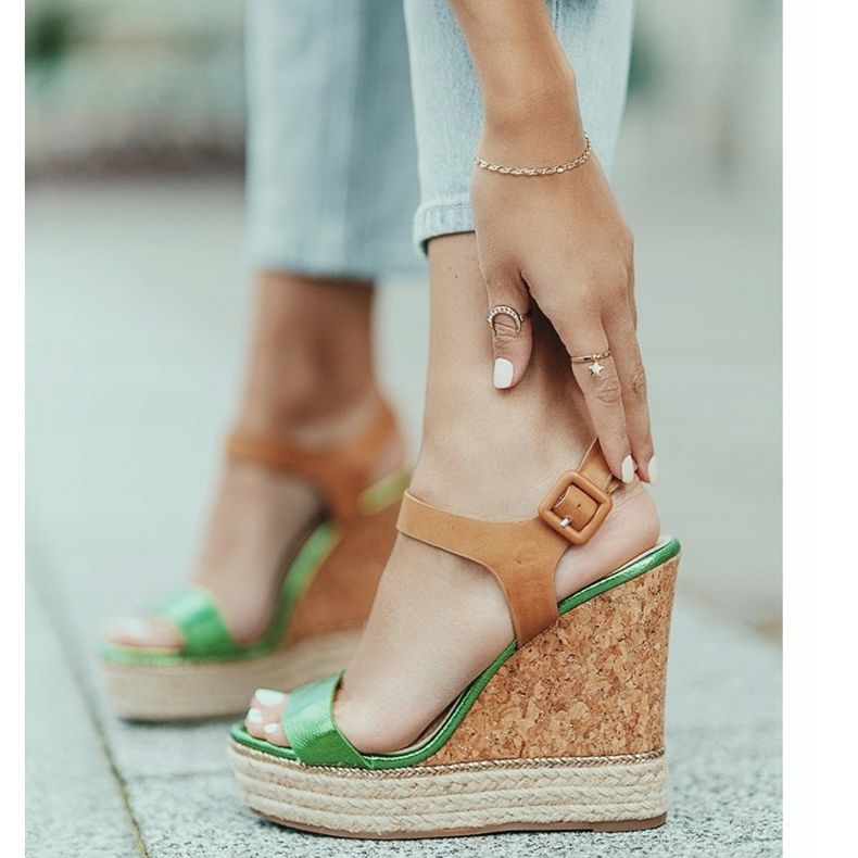 Sandale cu toc espadrile verzi VB76063 bej verde 1 Sandale cu toc espadrile verzi VB76063 bej verde 1