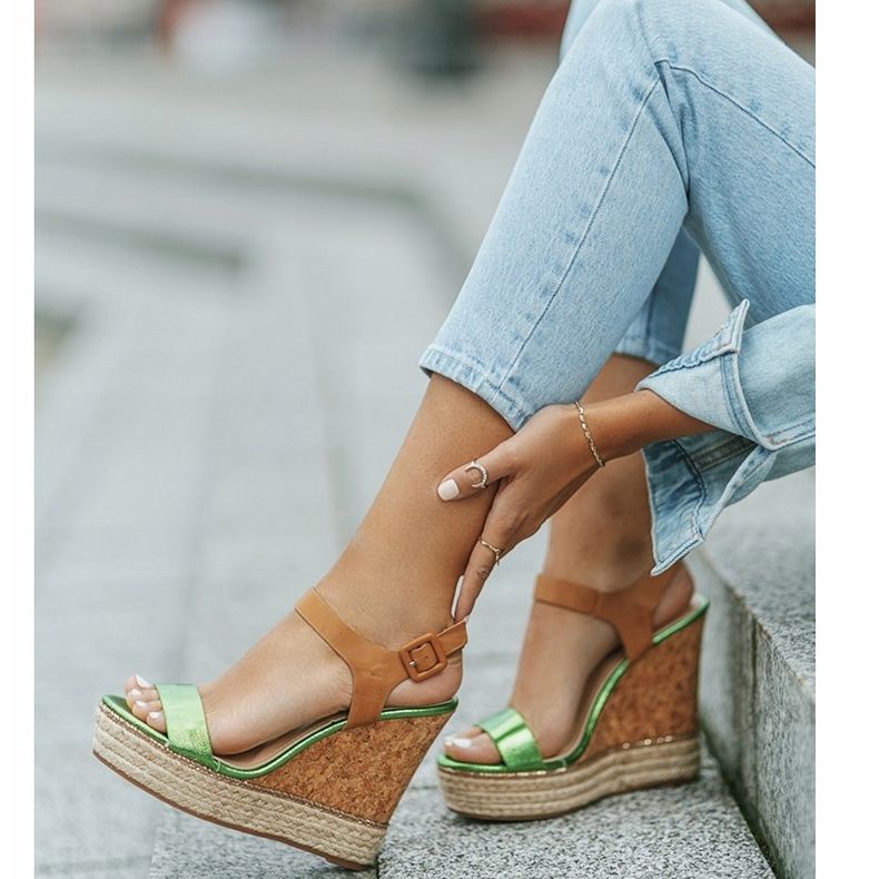 Sandale cu toc espadrile verzi VB76063 bej verde 2 Sandale cu toc espadrile verzi VB76063 bej verde 2